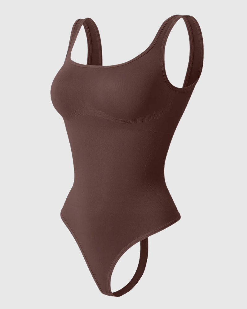 Square Neck Snatched Bodysuit + FREE Non-Adhesive Nipple Cover Inserts