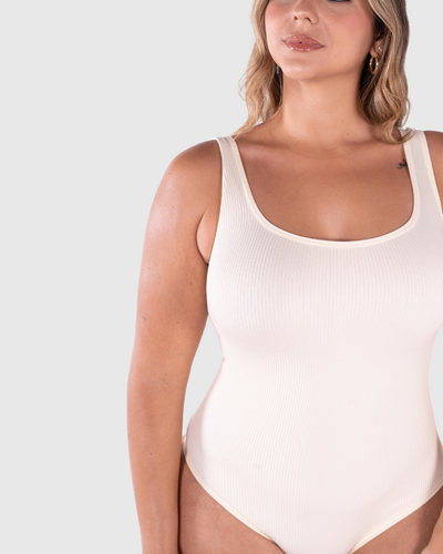 Square Neck Ribbed Bodysuit