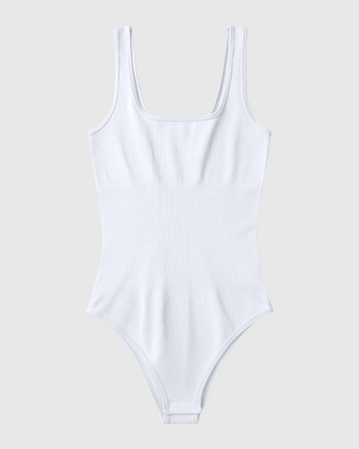 Square Neck Ribbed Bodysuit