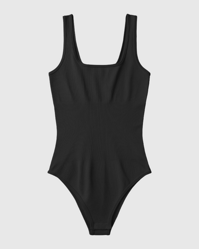 Square Neck Ribbed Bodysuit